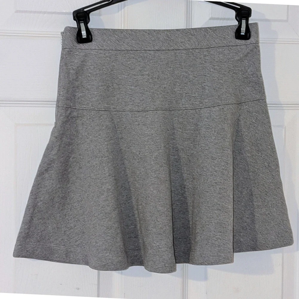Crewcuts J‎ Crew Girls Heather Gray Jersey Skater Skirt Side Zip Size 12 NEW